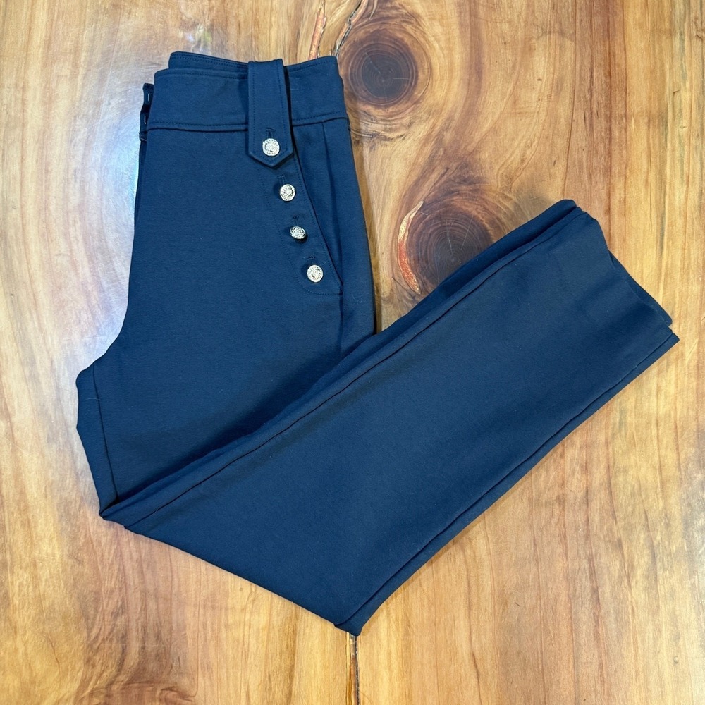 Quince Women's Pants Small Straight leg Dress Pants Stretch Button Rayon Y3-3